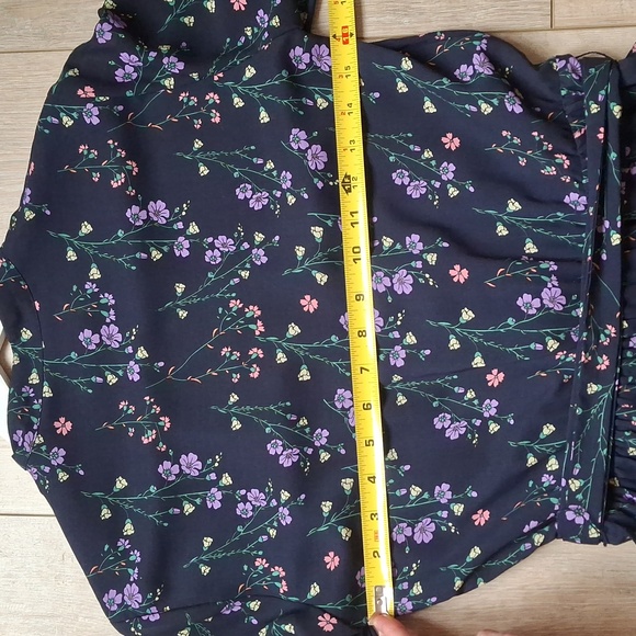 Tristan Knee Length Floral Navy Dress Size 1 - Picture 6 of 7